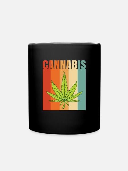 Cannabisblatt - Tasse einfarbig - Schwarz