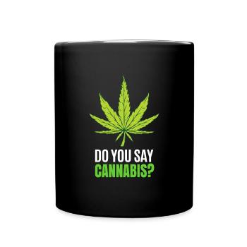 Rauchen Von Cannabisblättern - Tasse einfarbig - Schwarz - Vorne