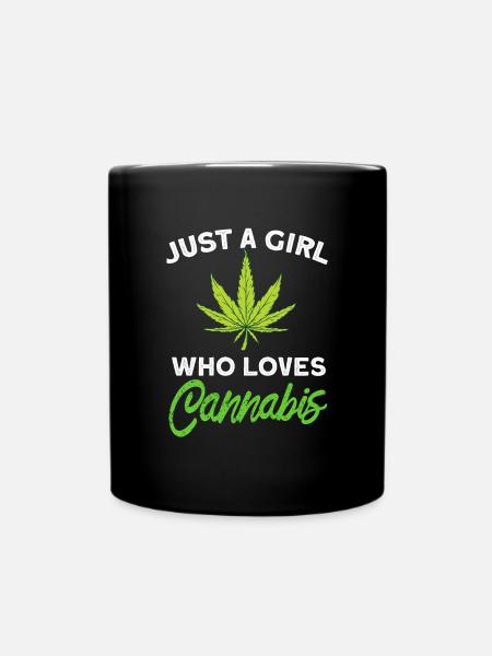 Cannabis mädchen - Tasse einfarbig - Schwarz