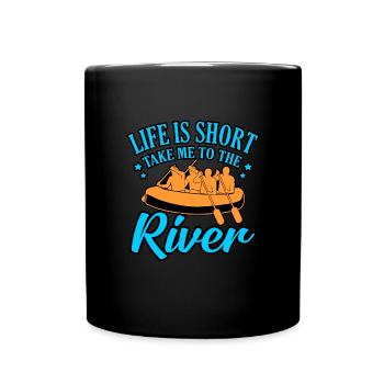 River rafting leben - Tasse einfarbig - Schwarz - Vorne
