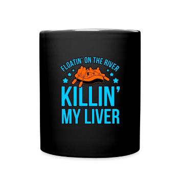 Abenteuer rafting - Tasse einfarbig - Schwarz - Vorne