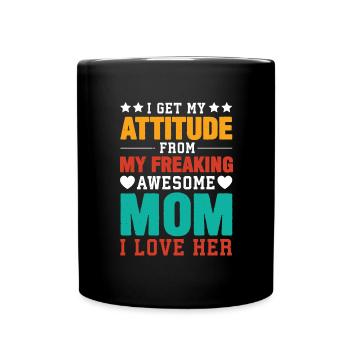 Stolze Mama Einer Wundervollen Tochter Geschenk - Tasse einfarbig - Schwarz - Vorne
