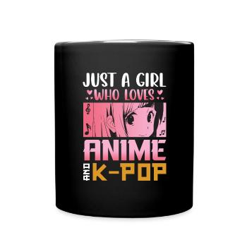K-Pop Korea Pop Popmusik Südkorea koreanisch Musik - Tasse einfarbig - Schwarz - Vorne