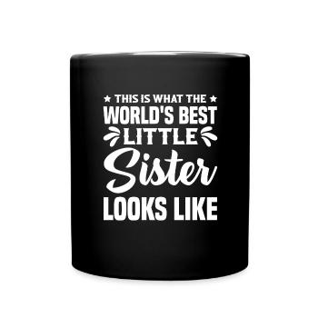 Mignonne petite sœur Hibou Frères et sœurs Tenue - Mug uni - noir - Devant