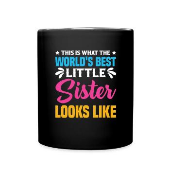 Mignonne petite sœur Hibou Frères et sœurs Tenue - Mug uni - noir - Devant