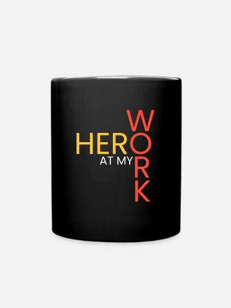 Held bei meiner Arbeit - Tasse einfarbig - Schwarz