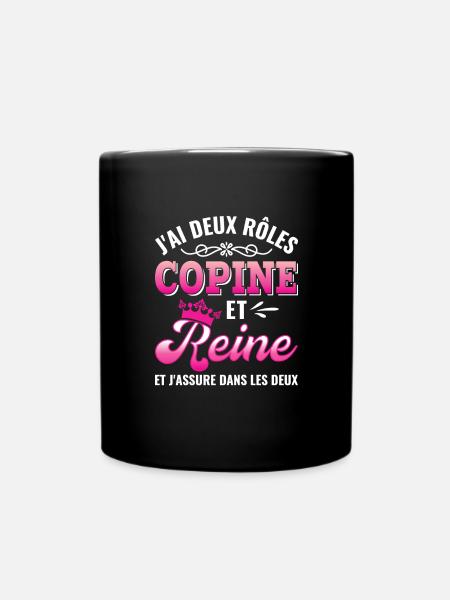 copine reine j'assure couronne princesse - Mug uni - noir