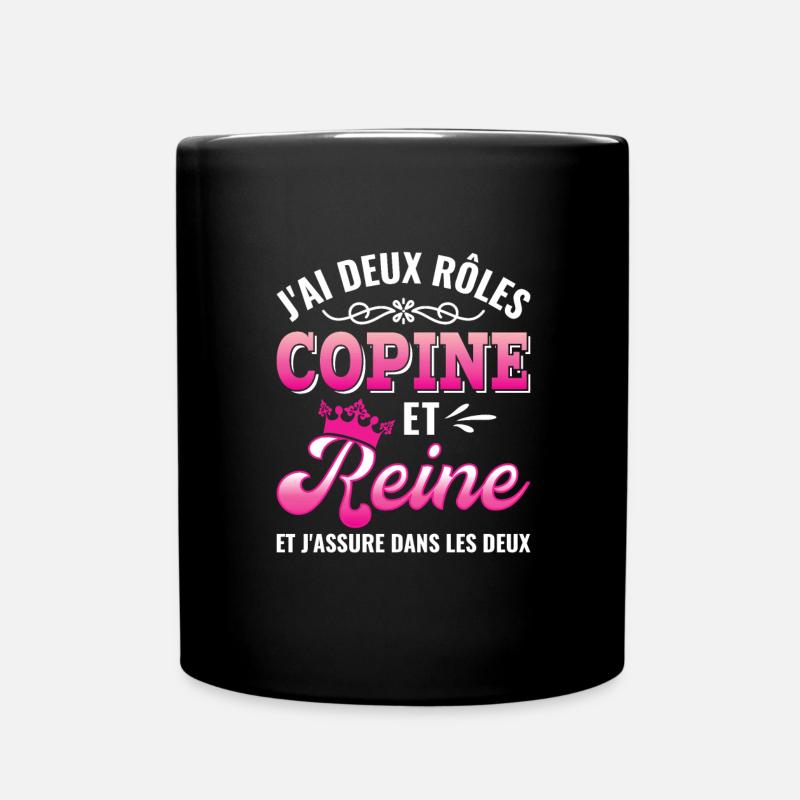 copine reine j'assure couronne princesse - Mug uni - noir