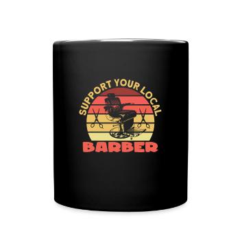 Soutenez votre barbier local Barbier Bart - Mug uni - noir - Devant