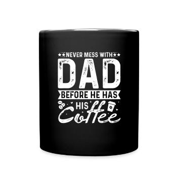 Meilleur monde Papa Père Café Couple Parents Papa - Mug uni - noir - Devant