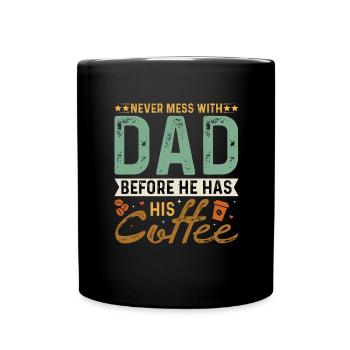 Meilleur monde Papa Père Café Couple Parents Papa - Mug uni - noir - Devant