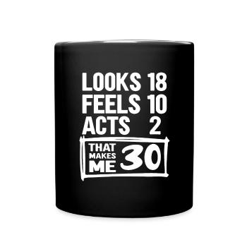 30e anniversaire - 30 ans de fabrication Round Thirty - Mug uni - noir - Devant