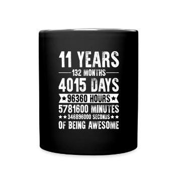 11 years 11th birthday gift - Full Colour Mug - black - Front