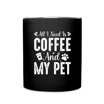 Coffee Dog Machine Puppy Cup Beans - Full Colour Mug - black - Front