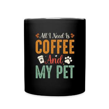 Coffee Dog Machine Puppy Cup Beans - Full Colour Mug - black - Front