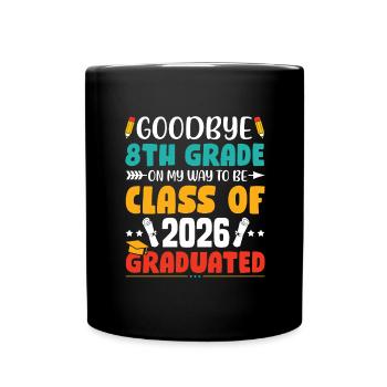 Aufstieg 8. Klasse Gesamtschule Schulkind Schüler - Tasse einfarbig - Schwarz - Vorne
