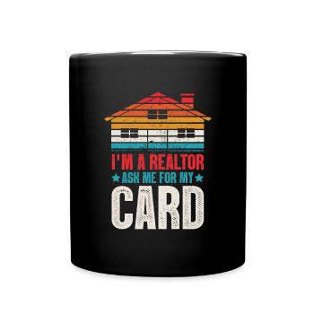 Immobilienmakler Makler Beruf Immobilien - Tasse einfarbig - Schwarz - Vorne