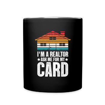 Immobilienmakler Makler Beruf Immobilien - Tasse einfarbig - Schwarz - Vorne