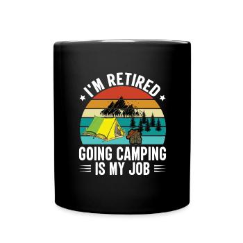 Camping Pensioner Hiking Outdoor Nature - Full Colour Mug - black - Front
