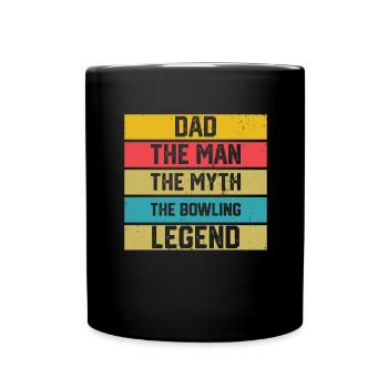 Bowling Vater Papa Cooler - Tasse einfarbig - Schwarz - Vorne