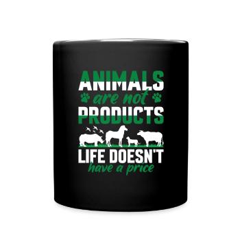 Tierschützer Veganer Vegetarier Tierliebhaber Tier - Tasse einfarbig - Schwarz - Vorne