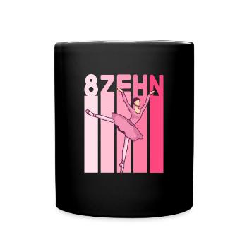 18.Geburtstag Mädchen Pink Ballerina Retro Style - Tasse einfarbig - Schwarz - Vorne
