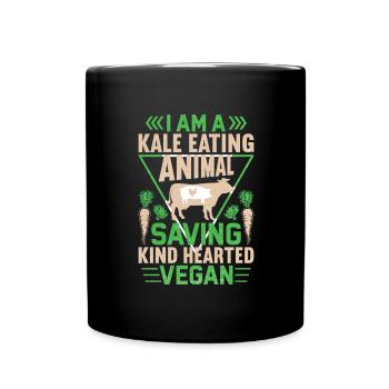Tierschützer Veganer Vegetarier Tierliebhaber Tier - Tasse einfarbig - Schwarz - Vorne