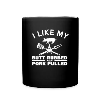 BBQ Grillen Smoker Grillfeier Pork Pulled Camping - Tasse einfarbig - Schwarz - Vorne