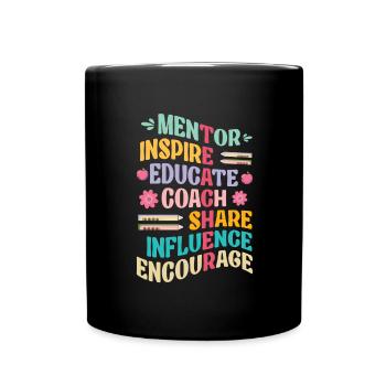 SUPER TEACHER POWER TEACHER POWER DICTONS MOTIF - Mug uni - noir - Devant