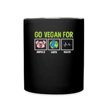 Militant des droits des animaux Végétalien Végétarien Amoureux des animaux Animal - Mug uni - noir - Devant