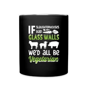 Tierschützer Veganer Vegetarier Tierliebhaber Tier - Tasse einfarbig - Schwarz - Vorne