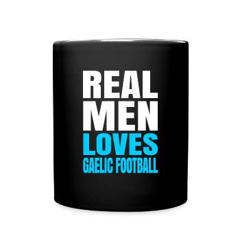 Les hommes aiment le football gaélique - Mug uni - noir - Devant