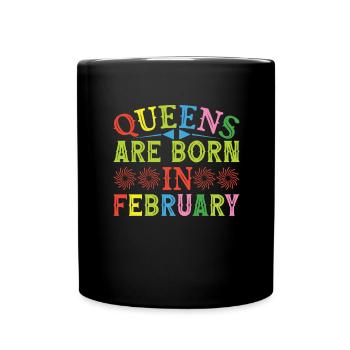 Février Anniversaire Femmes Femmes Filles - Mug uni - noir - Devant