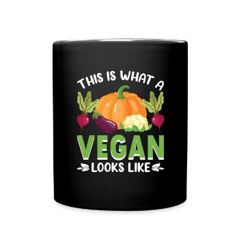 Tierschützer Veganer Vegetarier Tierliebhaber Tier - Tasse einfarbig - Schwarz - Vorne