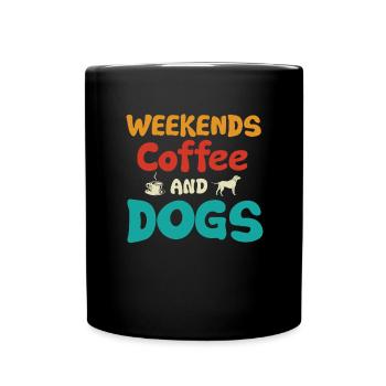 Coffee Dog Machine Puppy Cup Beans - Full Colour Mug - black - Front