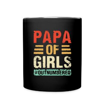 Father's Day Mother Father Two Daughters Baby - Full Colour Mug - black - Front