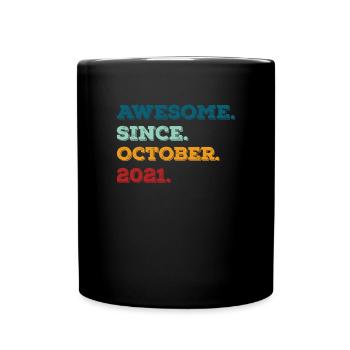Oktober 2021 Vintage Geburtstag Geschenk - Tasse einfarbig - Schwarz - Vorne