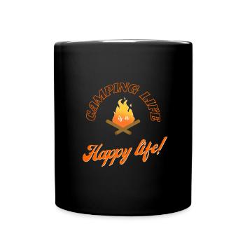 Camping life - happy life - Full Colour Mug - black - Front