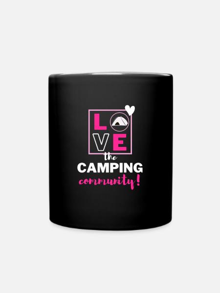 Ich liebe die Camping-Community! - Tasse einfarbig - Schwarz