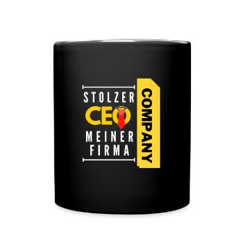 stolzer CEO meiner Firma - Tasse einfarbig - Schwarz - Vorne