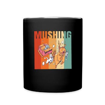 Schlittenhunderennen Schlittenhunde Geschenk - Tasse einfarbig - Schwarz - Vorne
