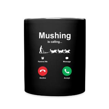 Schlittenhunderennen Schlittenhunde Geschenk - Tasse einfarbig - Schwarz - Vorne