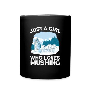 Schlittenhunderennen Schlittenhunde Geschenk - Tasse einfarbig - Schwarz - Vorne