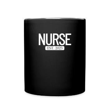 Krankenschwester Est. 2023 Pflegekrankenschwester - Tasse einfarbig - Schwarz - Vorne