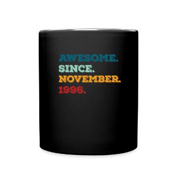 Anniversaire Novembre 1996 Né Année de naissance - Mug uni - noir - Devant