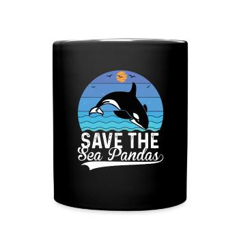 Orca Meeresbiologe Schwertwal Killerwal - Tasse einfarbig - Schwarz - Vorne