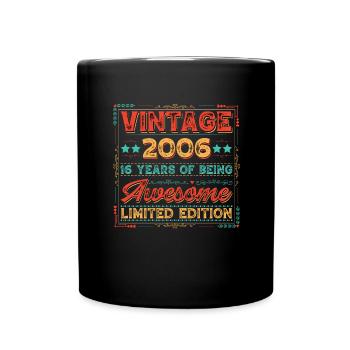 Anniversaire 2006 06 Vintage Rétro Vintage Cadeau - Mug uni - noir - Devant