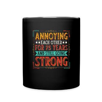 Crown Jewel Wedding 75 Years Wedding Anniversary Gift - Full Colour Mug - black - Front