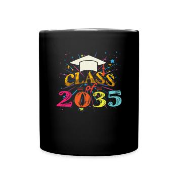 Klasse von 2035 zur�ck in die Schule Kindergartenk - Tasse einfarbig - Schwarz - Vorne