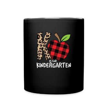 K ist f�r Kinderg�rtner zur�ck in die Schule - Tasse einfarbig - Schwarz - Vorne